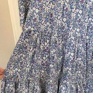 Tiered long sleeve cotton maxi dress